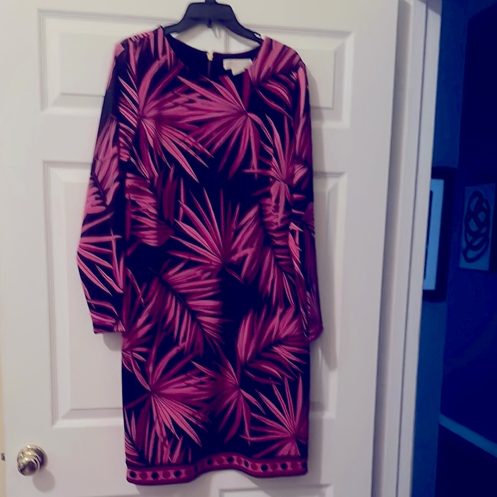 Michael Kors Hot Pink Long Sleeve Sheath Dress